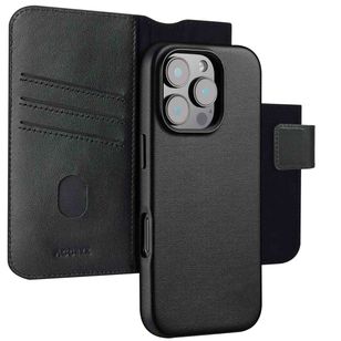 Accezz 2-in-1 Klapphülle aus Leder mit MagSafe Apple iPhone 16 Pro - Onyx Black