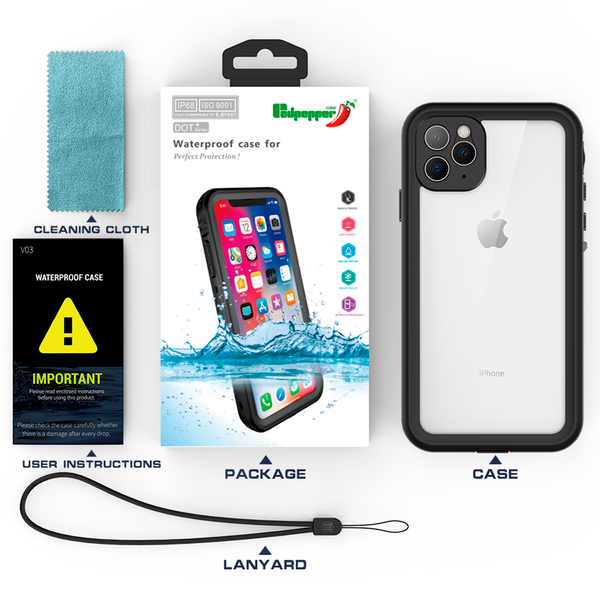 Redpepper Dot Waterproof Case Apple iPhone 11 - Schwarz