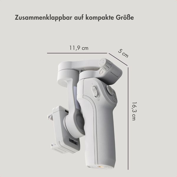 Selencia Gimbal Stabilizer mit LED-Licht - Smartes Tracking - Tripod - Cosy Grey