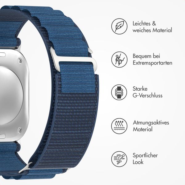 Accezz Nylon Alpine Armband für Apple Watch | 44/45/46/49 mm - Dark Blue