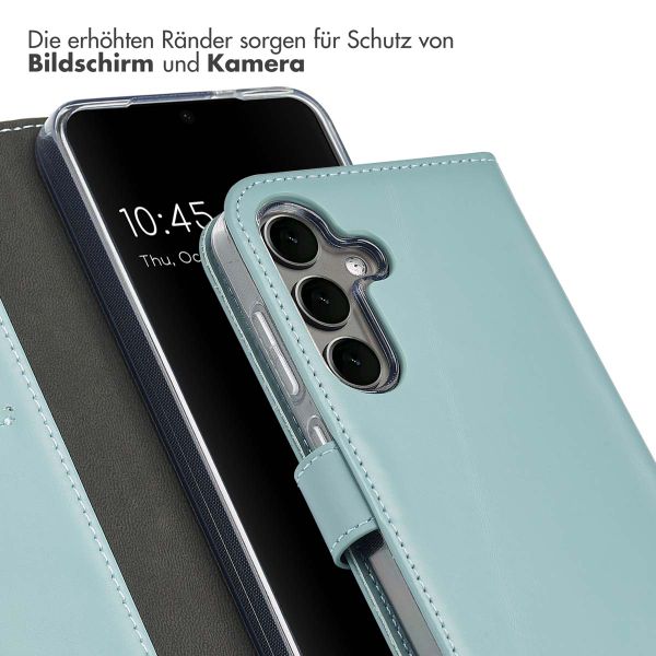 Selencia Echtleder Klapphülle Samsung Galaxy S25 - Air Blue