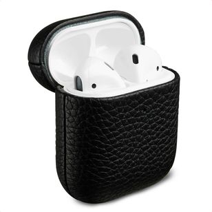 Accezz Echtleder Case  Apple Airpods 1 / 2 - Schwarz