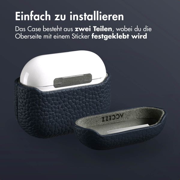 Accezz Echtleder Case  Apple Airpods 3 - Dunkelblau