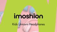 imoshion Kabellose Kinderkopfhörer Unicorn LED Light - Dezibelbegrenzer - Mit AUX-Kabel - Soft Blue / Yellow