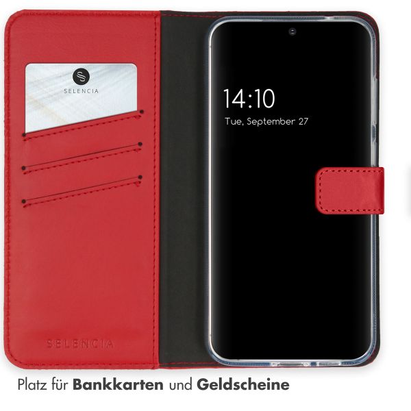 Selencia Echtleder Klapphülle Samsung Galaxy S23 FE - Rot