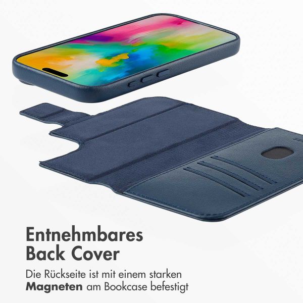 Accezz 2-in-1 Klapphülle aus Leder mit MagSafe Apple iPhone 16 - Nightfall Blue