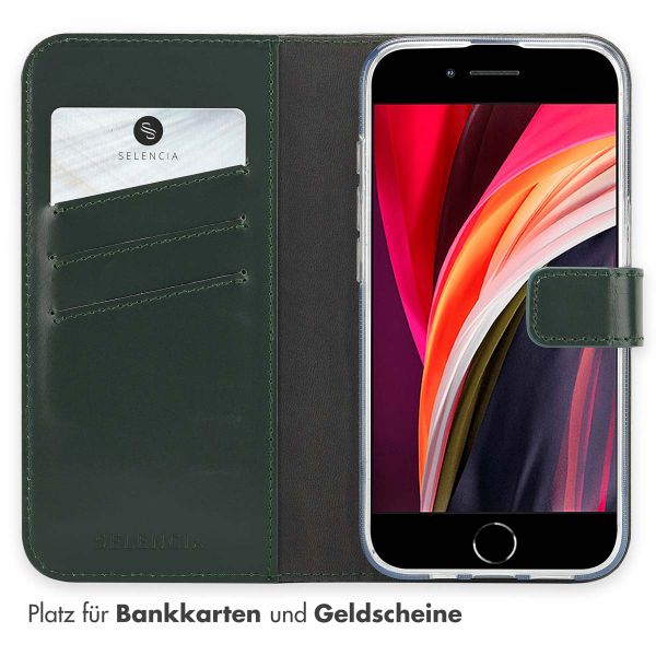 Selencia Echtleder Klapphülle Apple iPhone 17e / 16e - Grün