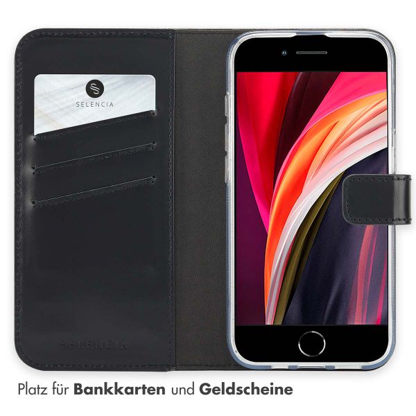 Selencia Echtleder Klapphülle Apple iPhone 17e / 16e - Schwarz