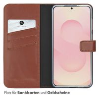 Selencia Echtleder Klapphülle Samsung Galaxy S25 Edge - Hellbraun