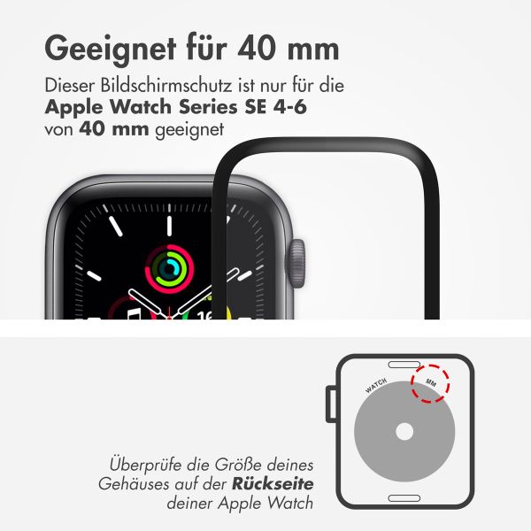Accezz Displayschutzfolie mit Applikator für die Apple Watch Series 4-6 / SE - 40 mm