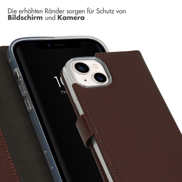 Selencia Echtleder Klapphülle Apple iPhone 14 - Braun