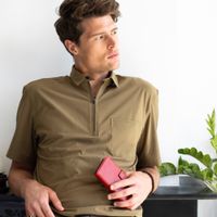 Selencia Echtleder Klapphülle Samsung Galaxy A42 - Rot