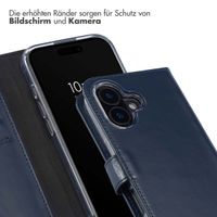 Selencia Echtleder Klapphülle Apple iPhone 16 Plus - Blau