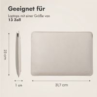 Accezz Leder Laptop Hülle 13 Zoll - Laptop Sleeve - Beige