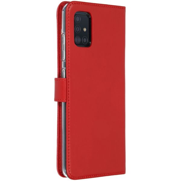 Selencia Echtleder Klapphülle Samsung Galaxy A51 - Rot