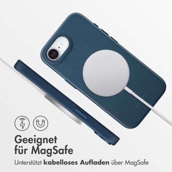 Accezz MagSafe Leather Backcover Apple iPhone 17e / 16e - Nightfall Blue