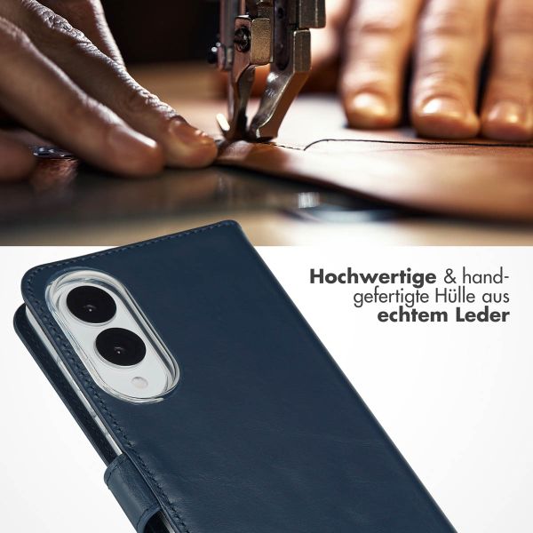 Selencia Echtleder Klapphülle Samsung Galaxy S25 Edge - Dunkelblau
