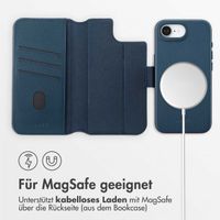 Accezz 2-in-1 Klapphülle aus Leder mit MagSafe Apple iPhone 17e / 16e - Nightfall Blue