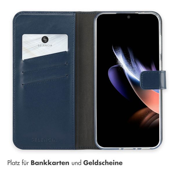 Selencia Echtleder Klapphülle Samsung Galaxy A36 / A56 - Blau