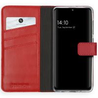 Selencia Echtleder Klapphülle Samsung Galaxy A41 - Rot