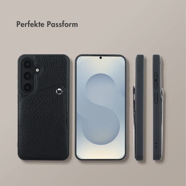 Selencia Riva Back Cover mit Kartenfach Samsung Galaxy S25 / S24 - Schwarz