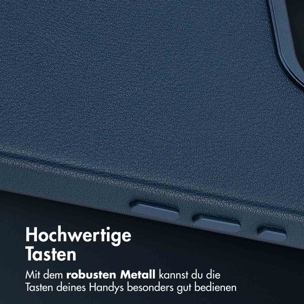 Accezz MagSafe Leather Backcover Apple iPhone 17e / 16e - Nightfall Blue