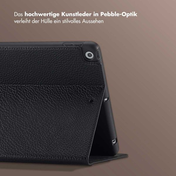 Selencia Riva Klapphülle Apple iPad 9 (2021) 10.2 Zoll / iPad 8 (2020) 10.2 Zoll / iPad 7 (2019) 10.2 Zoll - Schwarz