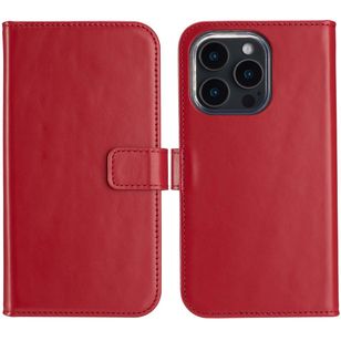 Selencia Echtleder Klapphülle Apple iPhone 16 Pro Max - Rot