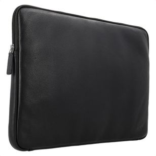 Accezz Leather Laptop Hülle mit Reißverschluss 15-16 Zoll - Laptop Sleeve - Schwarz