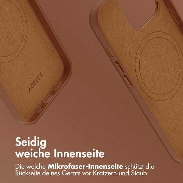 Accezz MagSafe Leather Backcover Apple iPhone 13 Pro - Sienna Brown