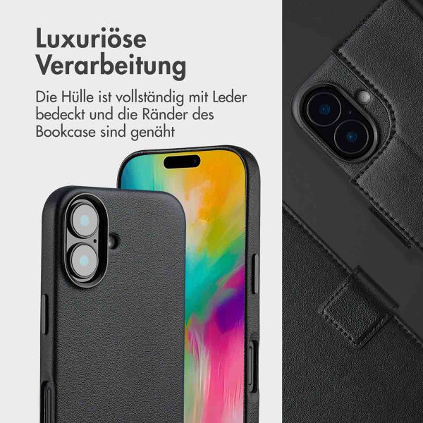 Accezz 2-in-1 Klapphülle aus Leder mit MagSafe Apple iPhone 16 - Onyx Black