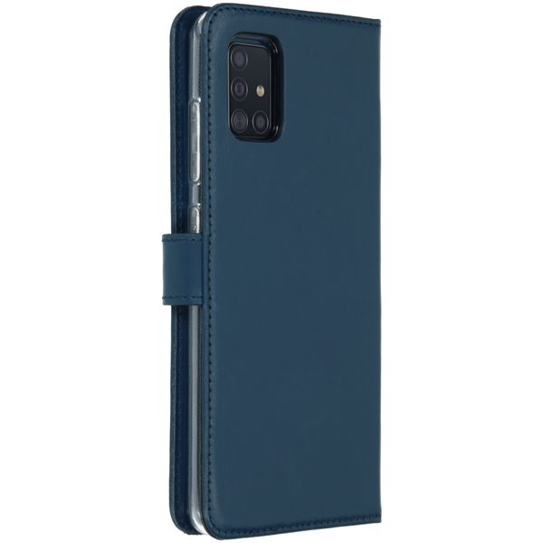 Selencia Echtleder Klapphülle Samsung Galaxy A51 - Blau