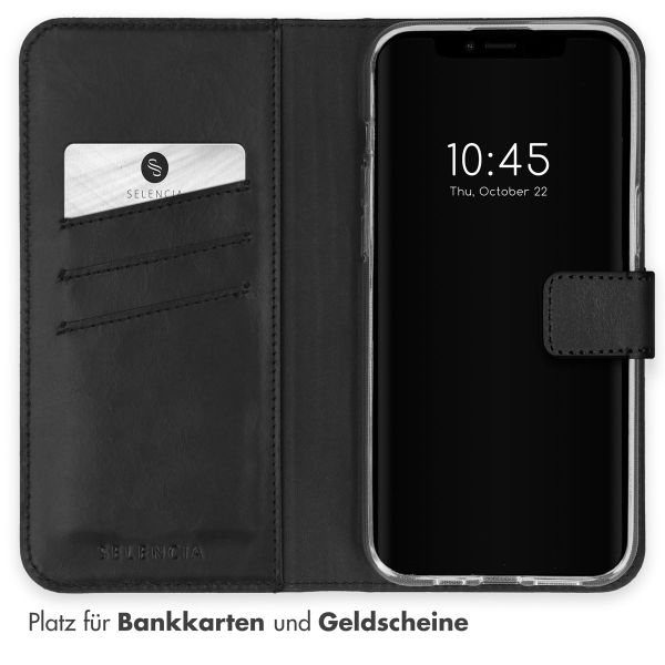 Selencia Echtleder Klapphülle Apple iPhone 15 Plus - Schwarz