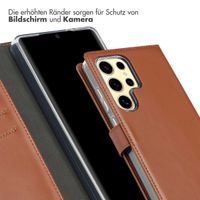 Selencia Echtleder Klapphülle Samsung Galaxy S25 Ultra - Hellbraun