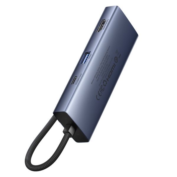 Baseus UltraJoy 7-in-1 USB-C Hub - 4K 60Hz - 100 Watt Laden - Dockingstation - Space Grey