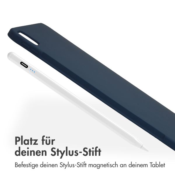 Accezz Liquid Silicone Back Cover mit Stifthalter Apple iPad Pro 13 (2025) M5 / (2024) M4 - Dunkelblau