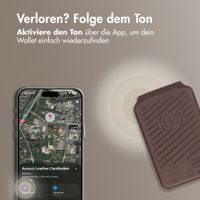 Accezz Magnetische Leder-Wallet mit Standfunktion - Geeignet für Apple Find My - Coffee Brown