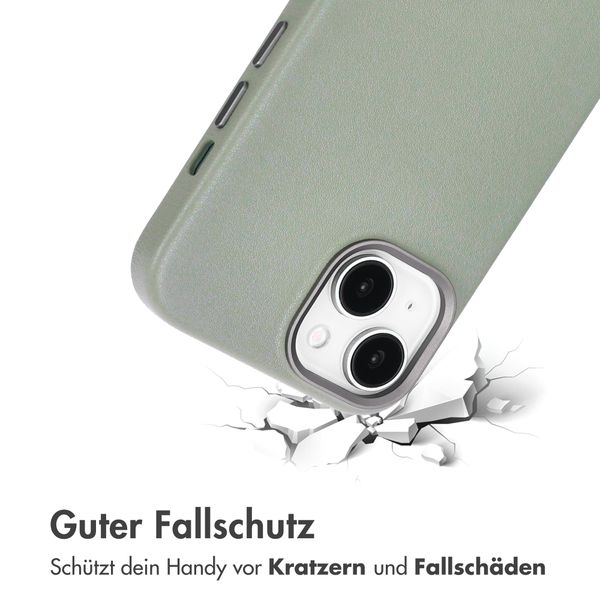 Accezz MagSafe Leather Backcover Apple iPhone 15 - Light Grey