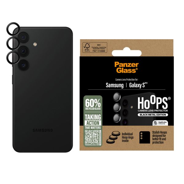 PanzerGlass Hoops Optic Rings Kameraschutz Samsung Galaxy S25 - Schwarz