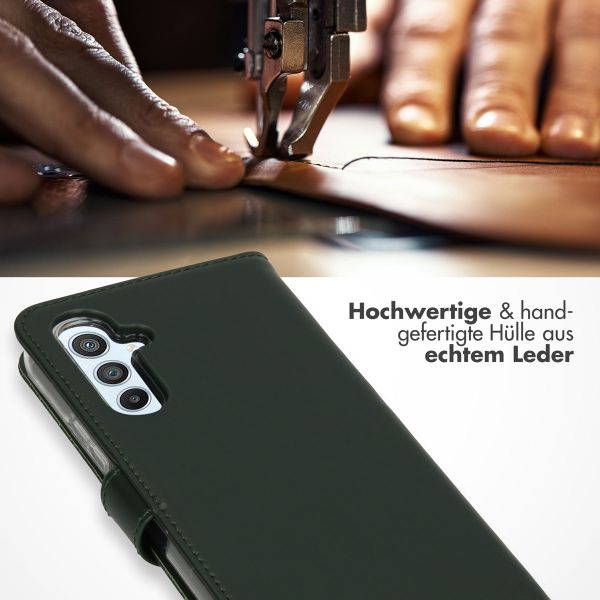 Selencia Echtleder Klapphülle Samsung Galaxy A54 (5G) - Grün