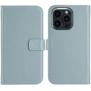 Selencia Echtleder Klapphülle Apple iPhone 16 Pro Max - Air Blue