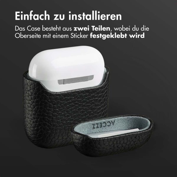 Accezz Echtleder Case  Apple AirPods 1 / 2 - Schwarz