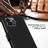 Selencia Echtleder Klapphülle Apple iPhone 15 Pro Max - Schwarz