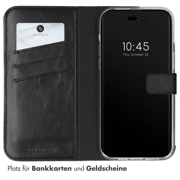 Selencia Echtleder Klapphülle Apple iPhone 14 Pro Max - Schwarz