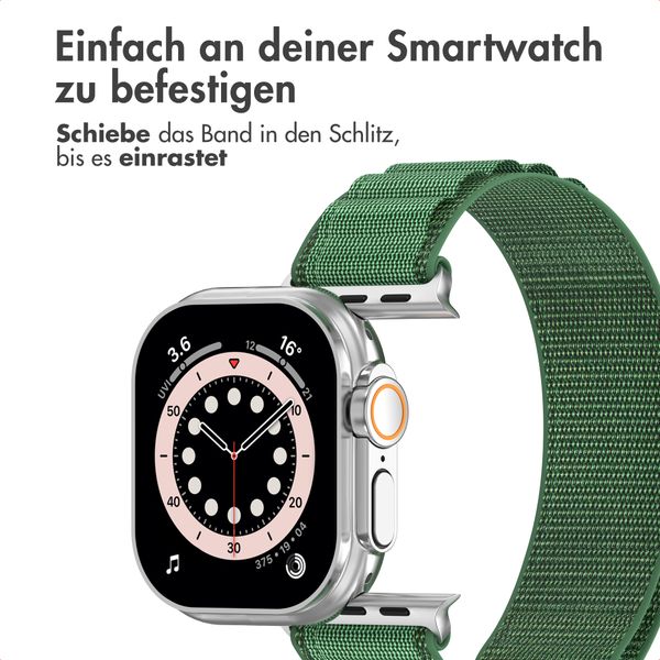 Accezz Nylon Alpine Armband für Apple Watch | 44/45/46/49 mm - Olive Green