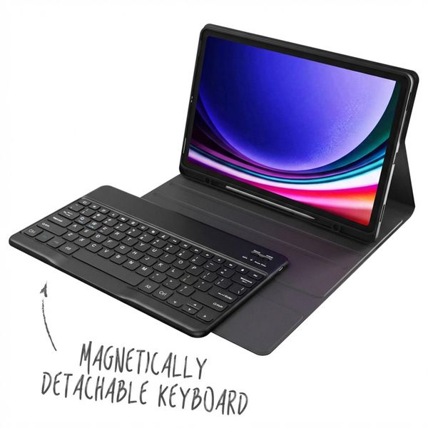 Accezz Bluetooth Keyboard Klapphülle Samsung Galaxy Tab S10 Plus / Tab S9 FE Plus / Tab S9 Plus - QWERTY / NL - Schwarz
