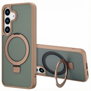 Accezz Ring Stand Backcover mit MagSafe Samsung Galaxy S25 - Braun