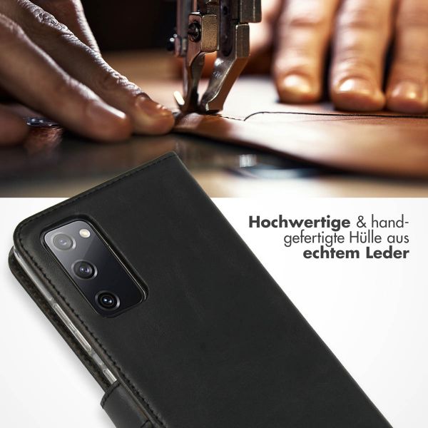 Selencia Echtleder Klapphülle Samsung Galaxy S20 FE - Schwarz
