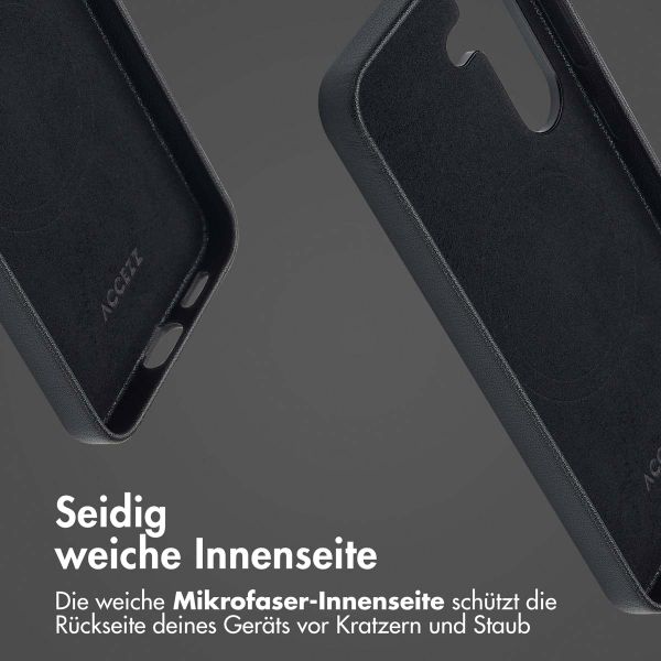 Accezz MagSafe Leather Backcover Samsung Galaxy S25 - Onyx Black