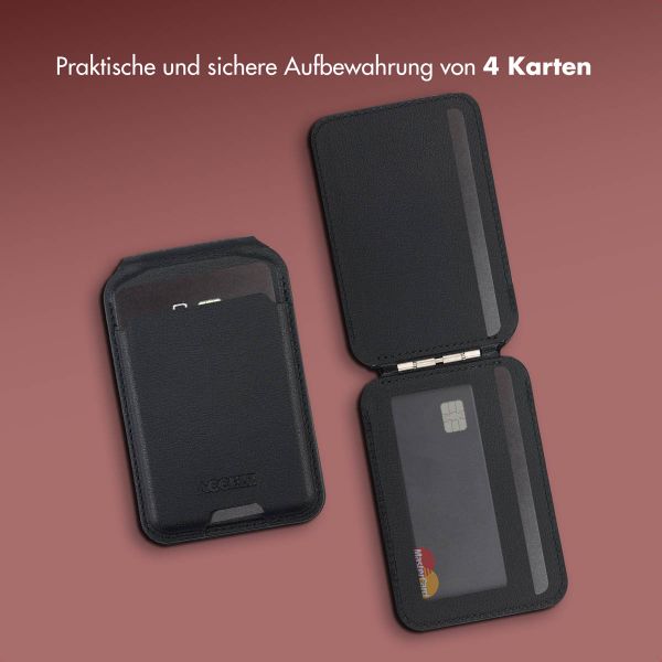 Accezz Leder-Wallet mit Standfunktion - Geeignet für MagSafe und Qi2 - Onyx Black